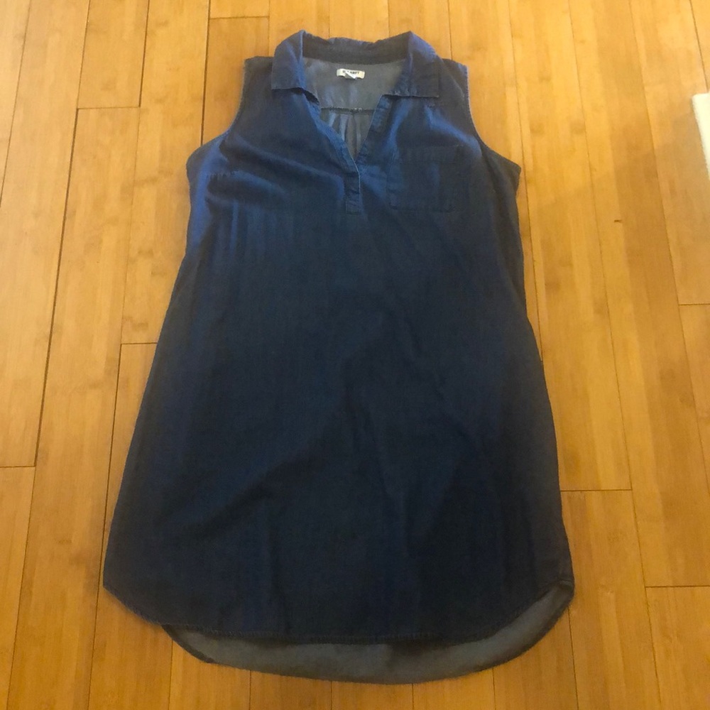 Sleeveless denim midi dress; Old Navy; size large; 100% cotton